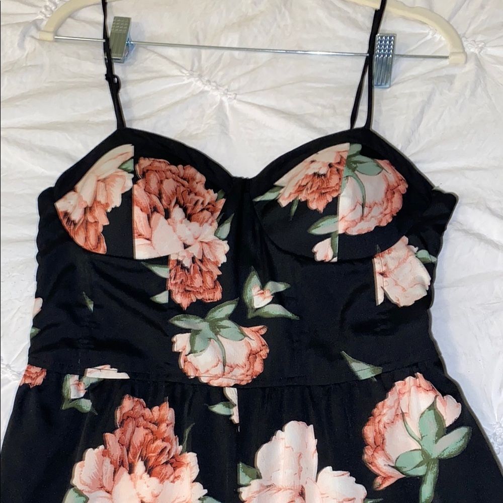 Band of Gypsies Black Floral Jumpsuit M